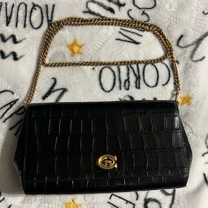 Coach Croc embossed Crossbody/Clutch